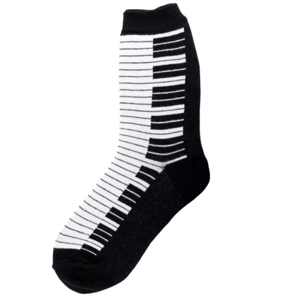 NWT Foot Traffic Piano Keyboard Crew Socks Music Stocking Stuffer Modcloth